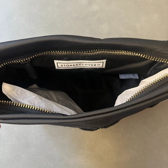 Stoney Clover Lane Large Pouch Black with TRAVEL Patches NWT - Picture 5 of 10